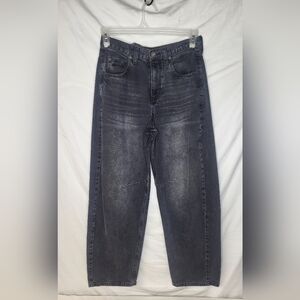 BDG Urban Outfitters Logan Buckle Baggy Boyfriend Jeans In Washed Black Size 27